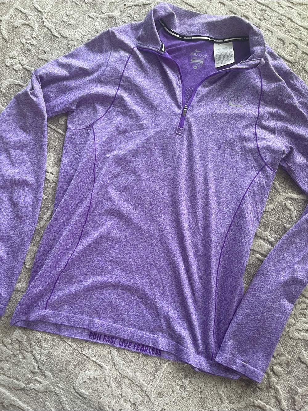 Nike Purple Dri-FIT Long-Sleeve Quarter-Zip Top